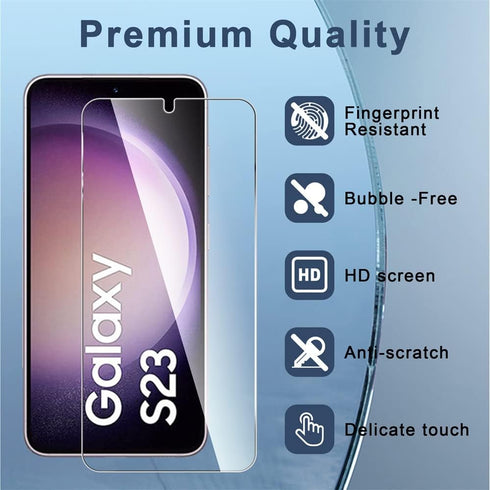 [3+3 Pack Compatible for Samsung Galaxy S23 Screen Protector 6.1 inch + Samsung S23 Camera Lens Protector Tempered Glass Case Friendly...