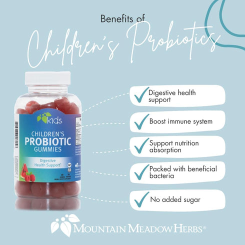 Mountain Meadow Herbs Children’s Probiotic Gummies for Kids | Digestive Regularity Support | Immune System + Microbiome Health for Kids | Ages 3+ ...