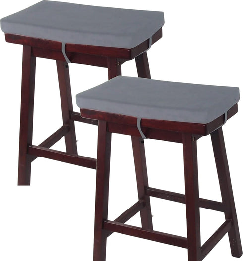 Augld 2 Pack Rectangle Vanity Stool Cushion Washable Non-Slip Makeup Stool with Ties 11.8"x15.7" Grey...