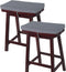 Augld 2 Pack Rectangle Vanity Stool Cushion Washable Non-Slip Makeup Stool with Ties 11.8"x15.7" Grey...