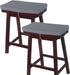 Augld 2 Pack Rectangle Vanity Stool Cushion Washable Non-Slip Makeup Stool with Ties 11.8"x15.7" Grey...