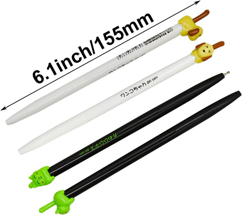 Maydahui 30PCS Cute Cat Dog Tail Clicker Retractable Pens Novelty Japanese Little Kitten Rollerball Pens Black Ink For Cat Lovers Student Shcool O...