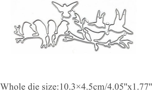 Birds On The Branch Metal Die Cuts, Bird Frame Cutting Dies Stencils DIY Crafts Cards Cuts for DIY Embossing Card Making Photo Decorative Paper Di...