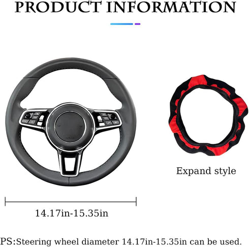 Fekey&JF Car Steering Wheel Cover, Elastic Stretch Anti-Slip Breathable Warm in Winter Cool in Summer, Car Interior Protection Accessories for Wom...