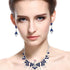 Peacock Necklace Earrings Jewelry Set for Women Austrian Crystal Enamel Peacock Necklace Set Fashion Banquet Accessories Gift (Blue set)...