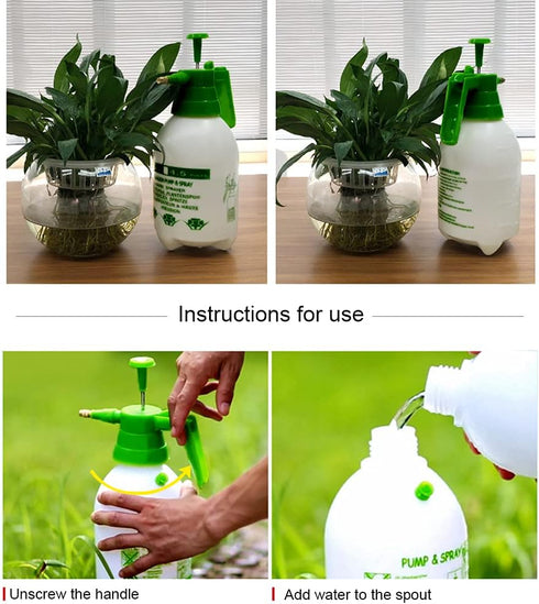 JoyTube Garden Pump Sprayer 68 oz/0.5 Gallon Hand Held Pressure Bottle Brass Adjustable Nozzle Large Capacity Water Weed Flower Plant Mister Lawn ...