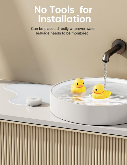 Maxcio Water Leak Sensor 3 Pack, Wireless Water Leak Detector with App Notifications, Smart Home Automation Water Sensor Alarm for Kitchen Bathroo...