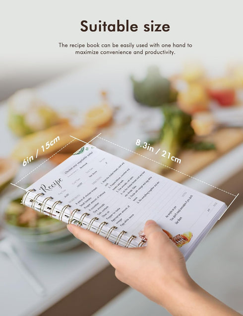 Recipe Book Waterproof Hardcover to Write in Your Recipes,Simplified Family Recipe Notebook for the Chef at Home, Recipe Journal Hold 120 Recipes?...