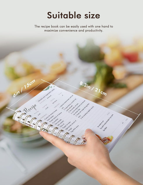 Recipe Book Waterproof Hardcover to Write in Your Recipes,Simplified Family Recipe Notebook for the Chef at Home, Recipe Journal Hold 120 Recipes?...