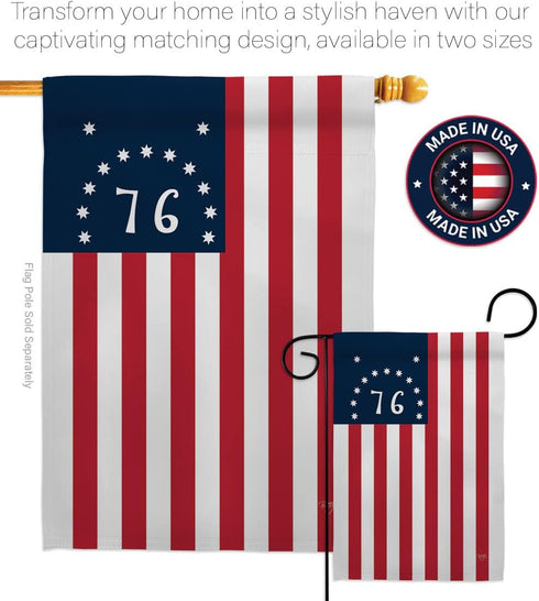 Breeze Decor - Bennington Americana - Everyday Historic Impressions Decorative Vertical Garden Flag 13" x 18.5" Printed In USA...