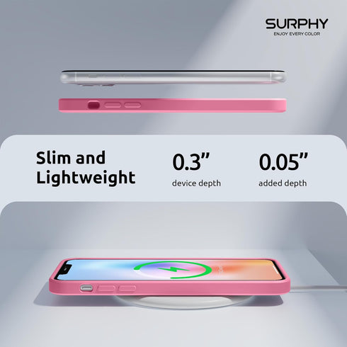 SURPHY Square Design for iPhone 11 Case with Camera Protection, Straight Edge Slim Design, Liquid Silicone Phone Case for iPhone 11 6.1 inches, Pi...