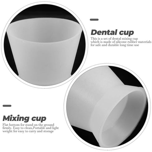 Healifty Dental Silicone Mixing Cup Lab Rubber Mixing Cup Self Coagulation Practical Dental Oral Cup...