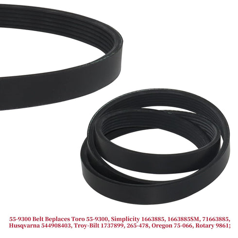 2 Pack 55-9300 Drive Belt Replaces Husqvarna 544908403, Simplcity 1663885, 1663885SM, Toro 55-9300, Troy-Bilt 1737899 for Toro CCR2000 CCR2400 CCR...