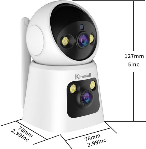 Pan/Tilt-Indoor Camera Dual lens for Baby Monitor-Cat-Dog-Pet Camera, 2.4G/5G WiFi-Camera for Home Security, Wireless Camera with Mobile App & PCs...