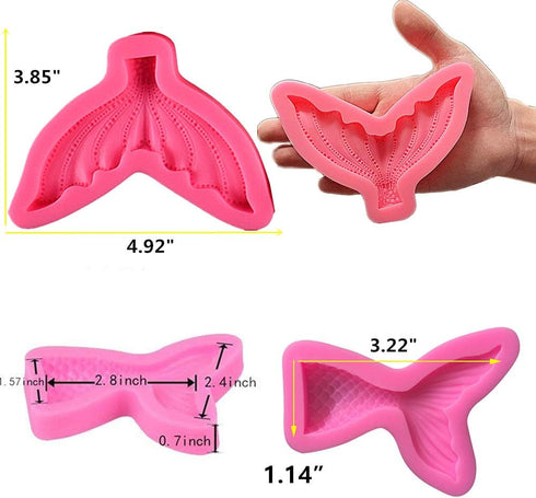 JeVenis 3D Big Mermaid Tail Mold Mermaid Silicone Fondant Mold for Cake Decoration Chocolate Candy Mold Soap Mold...