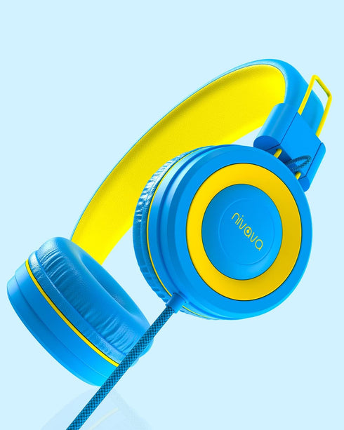 Kids Headphones, K8 Wired Headphones for Kids with Adjustable Headband, 3.5 MM Jack for School, Foldable On-Ear Headset for Girls Boys Kindle Tabl...