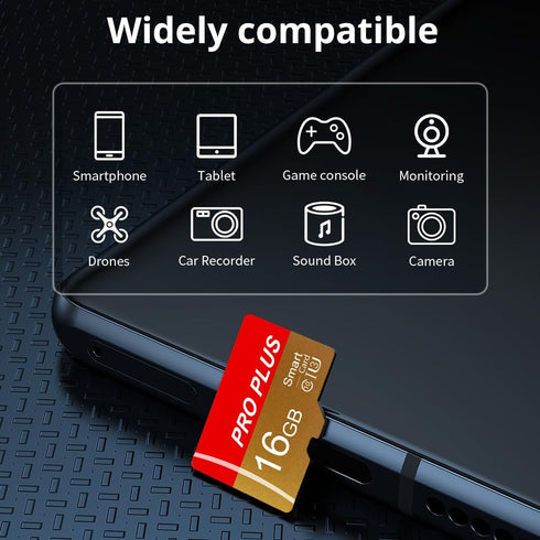 2 Pack Micro SD Card 16GB with SD Adapter High Speed Memory Card Up to 80Mb/s UHS-I Class 10 Memory TF Card for Tablet/Mobile Phone/Camera/Car Aud...