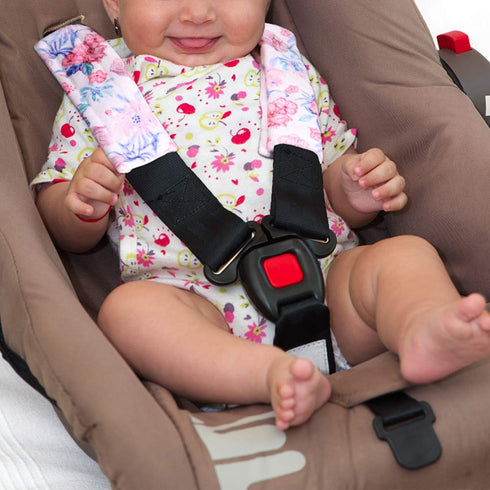 Baby Car Seat Belt Covers, Floral Stroller Seat Strap Covers, Car Seat Straps Shoulder Pads for Girls Boys, Mink Seat Belt Protectors for Car Seat...