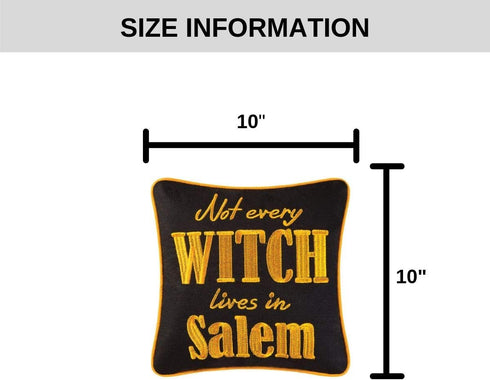 C&F Home "Not Every Witch Lives in Salem Script Small Petite Halloween Accent Pillow 10" x 10" Autumn Fall Harvest Spooky Humorous Cute Handcrafte...
