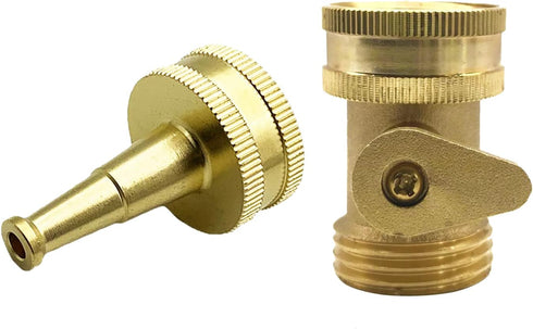 Garden Hose Nozzle, Jet Nozzle High Pressure, Hose Sprayer Water Sprayer, with Garden Water Hose Shut Off Valve, Heavy Duty Brass Hose Nozzle 3/4"...