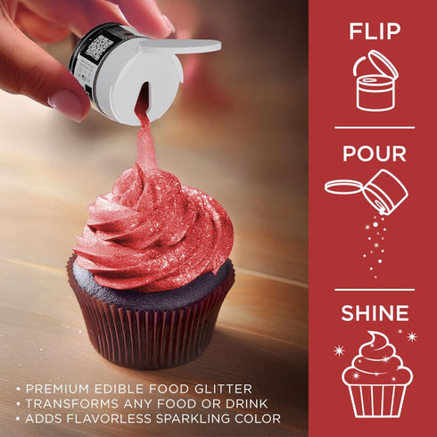 Bakell - Classic Red Tinker Dust (5g, 1x Jar) Edible Glitter for Food, Desserts, and Beverages!...
