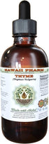 Hawaii Pharm Thyme Alcohol-Free Liquid Extract, Organic Thyme (Thymus Vulgaris) Dried Leaf Glycerite Natural Herbal Supplement, USA 2 fl.oz...