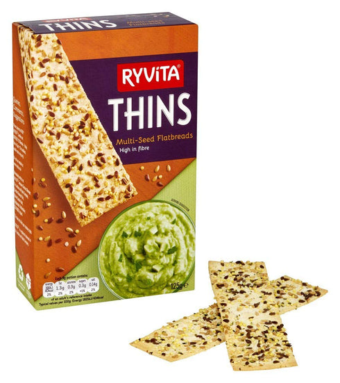 Ryvita Thins Multi-Seed Flatbreads, 125 g...
