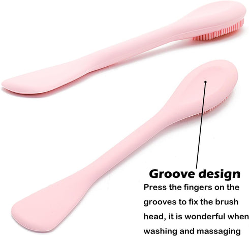 Facial Cleansing Brush, 2 in 1 Silicone Face Mask Brush & Face Scrubber, For Exfoliating, Massaging, Remove Blackheads, Makeup Skincare Removal, A...