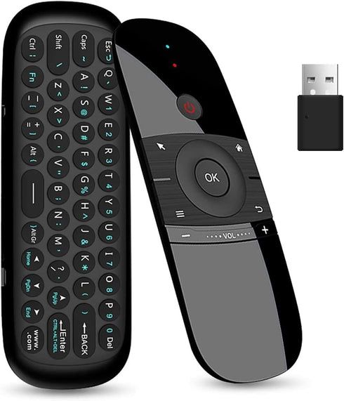 W1 Universal TV Remote Air Mouse, Wireless Keyboard Fly Mouse 2.4GHz Connection Air Remote Keyboard Mouse for Nvidia Shield/Android TV Box/PC/Smar...