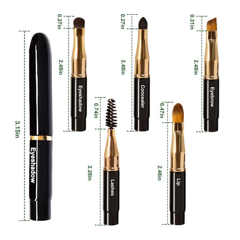 Eye Makeup Brush Set, Travel Size Makeup Brush Eyebrow Makeup Brushes for Eyeshadow, Concealer, Lashes, Lip, 5 Piece Set...