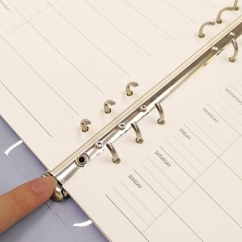 2 Pack A5 Transparent Soft PVC, 6-Ring Binder Cover Snap Button Closure Loose Leaf Folder Notebook Round Ring Clear Binder Cover Protector Snap (P...