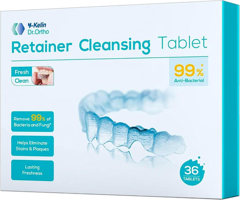 Y-Kelin Retainer Cleaner, Mouth Guard Cleaning Tablets - Remove & Clear Stains from Dental Appliances - in 3 Minutes (Mint,36 PCS)...