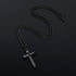 Inspirational Bible Verse Cross Necklace for Men Boys, Stainless Steel Plain Black Silver Cross Pendant Necklace for Men 20-24 Inches Curb Chain F...