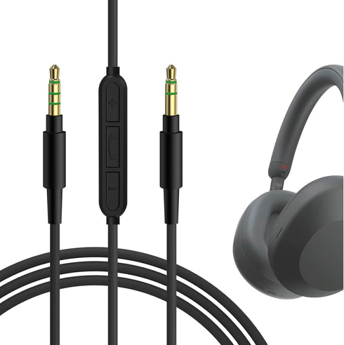 Geekria Audio Cable with Mic Compatible with Sony WH-1000XM6/1000XM5, XB910N/XB900N, H910N, MDR-1R Headphones, 3.5mm Replacement Stereo Cord with ...