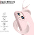 ORNARTO Shockproof Liquid Silicone Designed for iPhone 13 Case Gel Rubber Anti-Shock Cover Case Drop Protection 6.1inch-Chalk Pink...