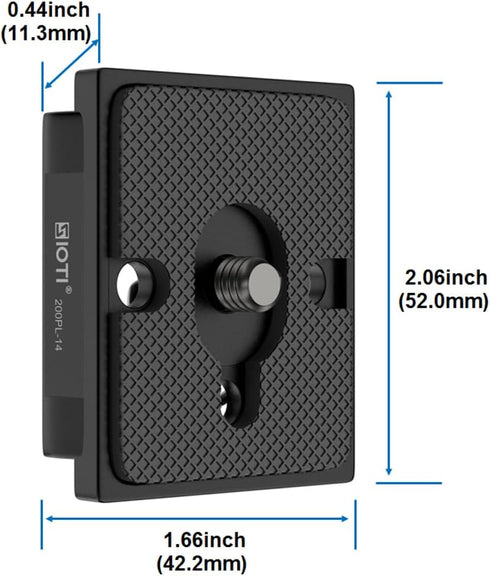 SIOTI 200PL-14 Quick Release Plate to RC/RC2/XPRO, 200PL-14 QR, Compatible for Manfr0tt0 Tripods Head with RC/RC2/XPRO Rapid Connect System...