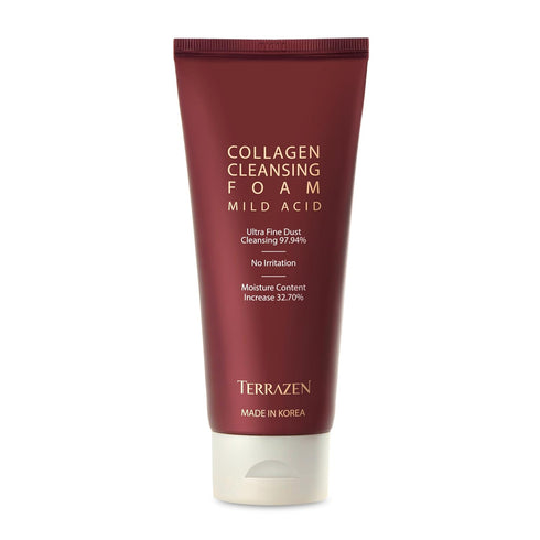 Korean Face Wash Mild Acid Cleanser with Collagen 140ml - Foaming Facial Deep Cleansing for Dry & Sensitive Skin - Gentle, Natural, Organic Skin C...