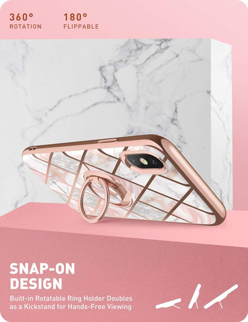 i-Blason Cosmo Snap Case Designed for iPhone Xs Max (2018 Release), Slim with Built-in 360° Rotatable Ring Holder Kickstand Supports Car Mount (Ma...