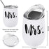 GINGPROUS 2 Pack Mrs and Mrs Wine Tumbler Set, Lesbian Couple Idea for Girlfriend, Engagement Wedding Anniversary LGBT Idea 12 Oz Insulated Stainl...
