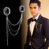 Huture 3PCS Men's Brooch Suit Pin Badge with Chains Brooch Buckle Chain Collar Lapel Pin for Men Shirt Collar Pin Chain Brooch Decoration Metal Br...