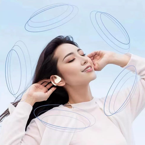 Single Ear Hanging Style Wireless Headphones, Bluetooth 5.4 Hi-Fi Stereo Music Earphones, Right Ear-Hook Sports Headsets, Noise Reduction Air Cond...