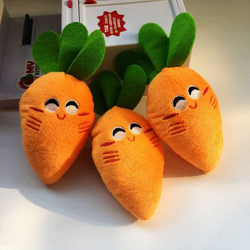 Orange Vegetable Carrot Shape Chewing Plush Toy for Pets,Dog Cat Plush Bite Squeaker Pet Interaction Toy,Dogs...
