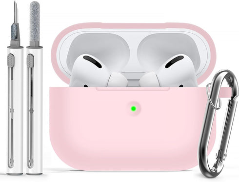 AirPods Pro Case Cover, Soft Silicone Case with Cleaner Kit, Light Pink......