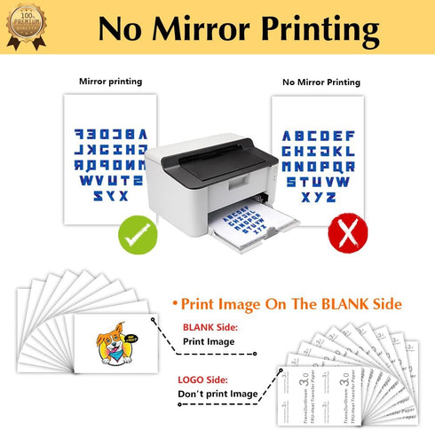 TransOurDream Tru-Heat Transfer Paper for Inkjet & Laserjet Printer (20 Sheets, 8.5x11", Dark 3.0) Printable HTV Heat Transfer Vinyl for T Shirts ...