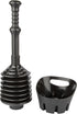 JS Jackson Supplies Black Bellows Accordion Toilet Plunger with Black Storage Tray...