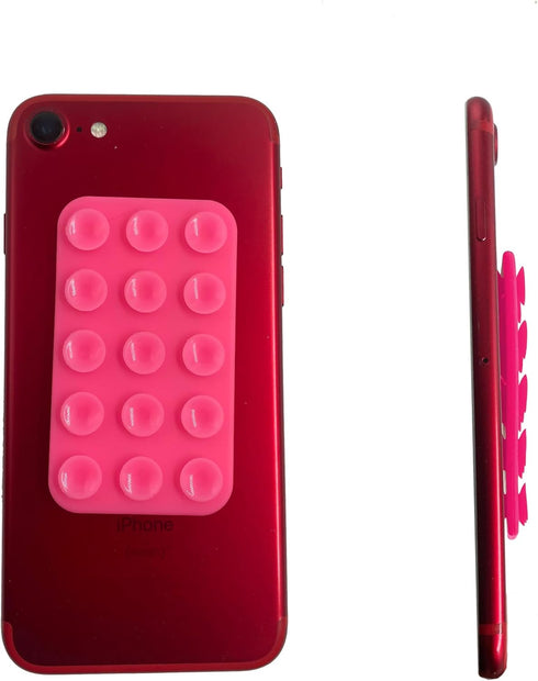 Silicone Suction Phone Case Double-Sides Mount, Silicon Hands-Free Phone Accessory for iPhone and Android, Mirror Shower Phone Holder, Tiktok Vide...