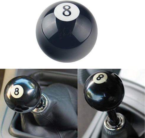 DEWHEL 2 1/4" 8 Ball Billiard Round Manual Gear Shift Lever Shifter knob Black Shaped JDM 4 5 6 Speed for Honda Acura Mazda Mitsubishi Nissan Infi...
