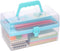 BTSKY Multipurpose Plastic Craft Storage Containers with Removable Tray, Clear Plastic Storage Box with Lid & Handle, Easy Carry & Stack Small Sto...