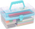BTSKY Multipurpose Plastic Craft Storage Containers with Removable Tray, Clear Plastic Storage Box with Lid & Handle, Easy Carry & Stack Small Sto...
