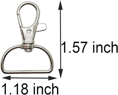 Swivel Clasp Swivel Snap Hooks Trigger Clips 1 Inch D Rings Metal Lobster Claw Clasps 40 Pcs for Making Snap Tabs, Keychain Hardware, Purse Hardwa...